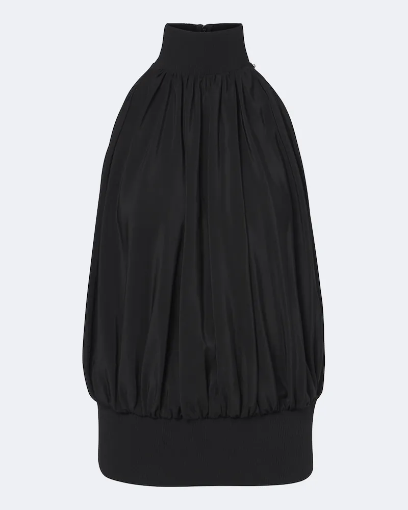 SPORTMAX Top aus Seidensatin Schwarz