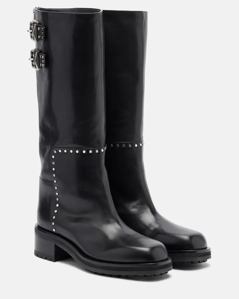 Jimmy Choo Bikerstiefel Brooklyn aus Leder Schwarz