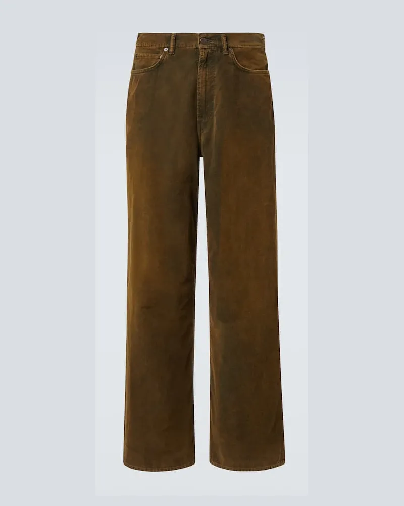 Acne Studios Weite Hose aus Baumwoll-Cord Grün