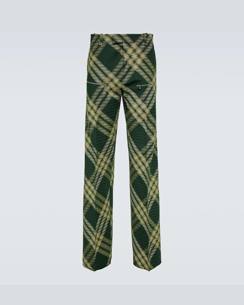 Burberry Gerade Hose aus Schurwolle Grã¼n