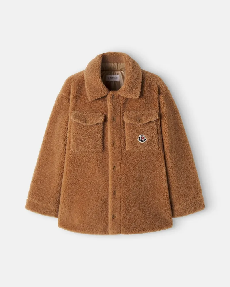 Moncler Hemdjacke aus Teddyfleece Beige