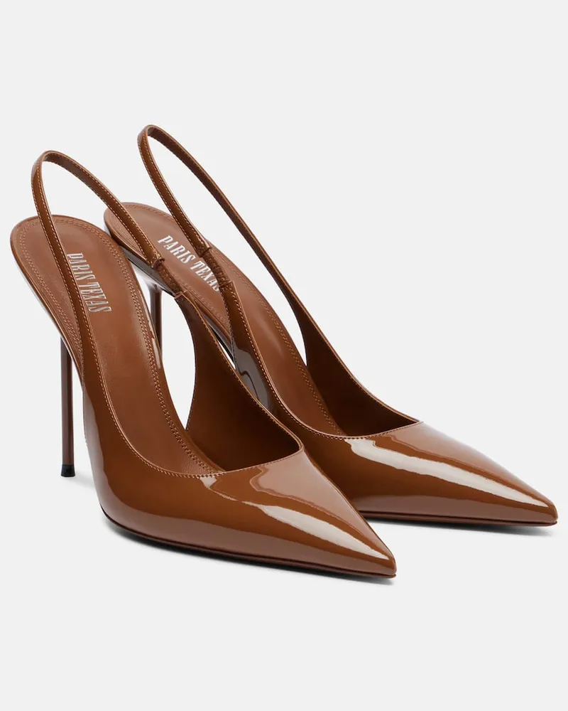 Paris Texas Slingback-Pumps Lidia 105 aus Lackleder Braun