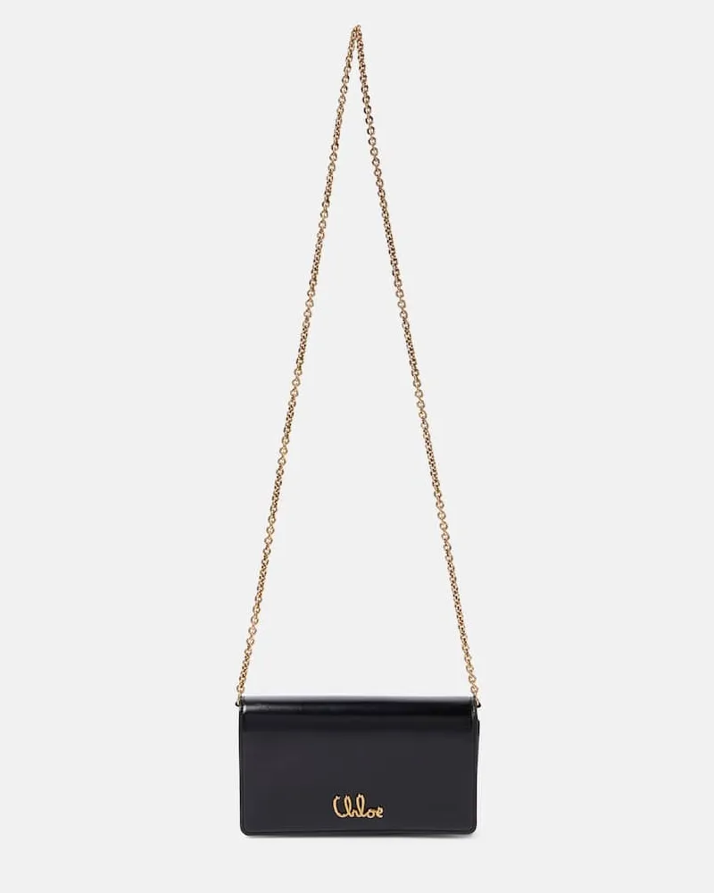 Chloé ChloÃ© Schultertasche Iconic Mini aus Leder Schwarz