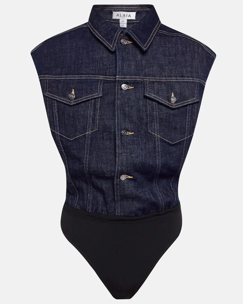 Alaïa Alaïa Body aus Denim Blau