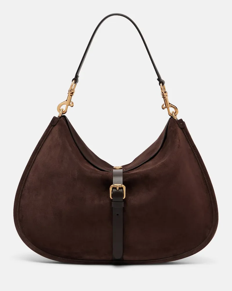 Etro Tote Bag Pony Small aus Veloursleder Braun