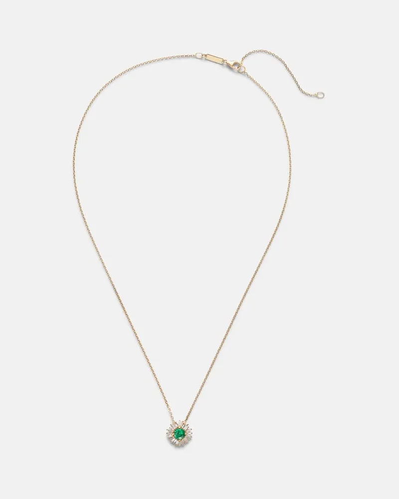 Suzanne Kalan Halskette One Of A Kind aus 18kt Gelbgold mit Diamanten und Smaragd Gold