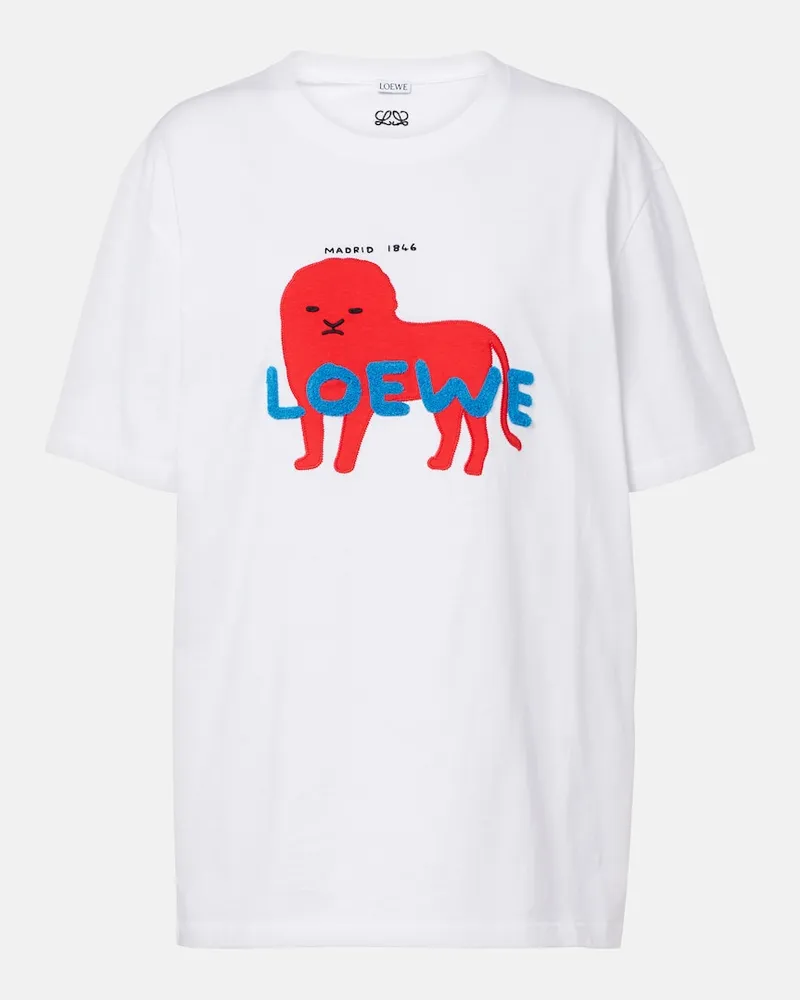 Loewe Bedrucktes T-Shirt aus Jersey Weiß