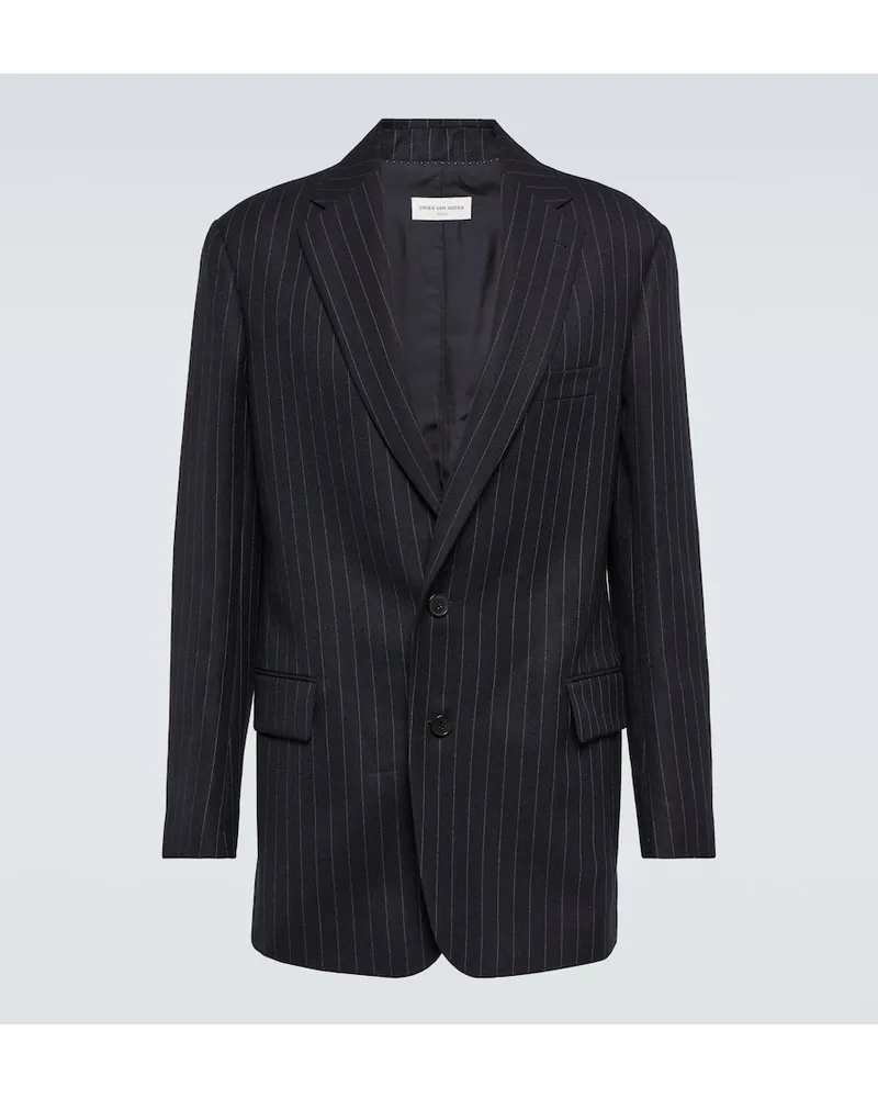 Dries van Noten Blazer Blunt aus Wolle Blau