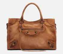 Tote Bag Le City Medium aus Veloursleder