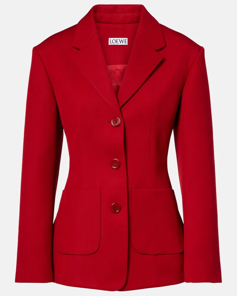 Loewe Blazer aus einem Wollgemisch Rot