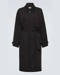 Bottega Veneta Trenchcoat aus Baumwolle und Seide Schwarz