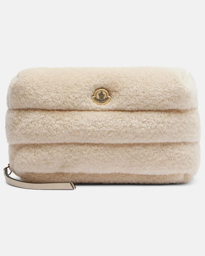 Moncler Kosmetiketui Caradoc aus Teddyfleece Weiß