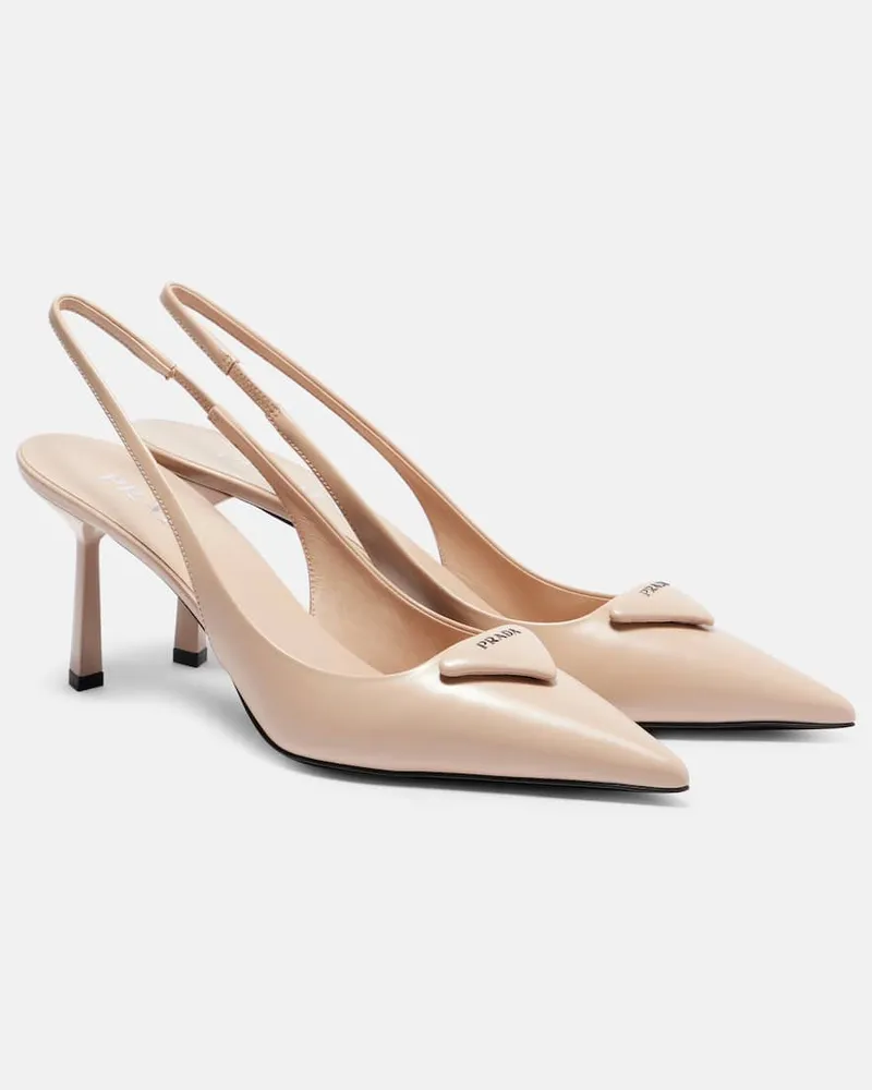 Prada Slingback-Pumps aus Leder Beige
