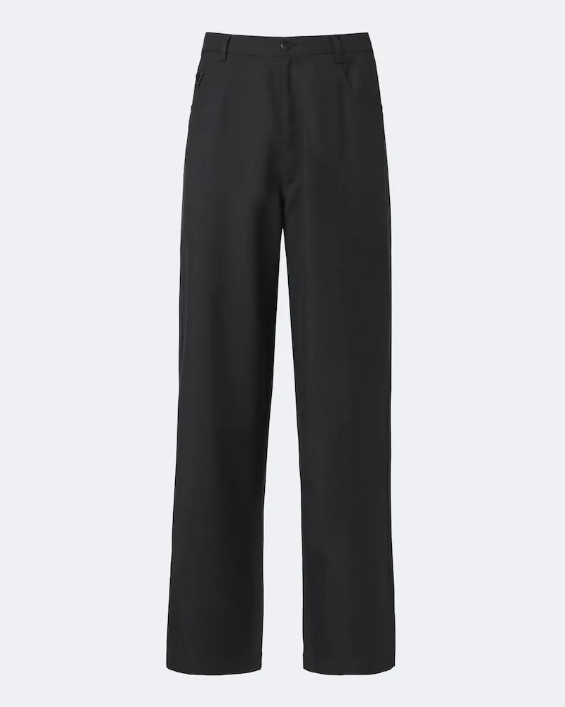 Prada Weite Hose aus Schurwolle Grau