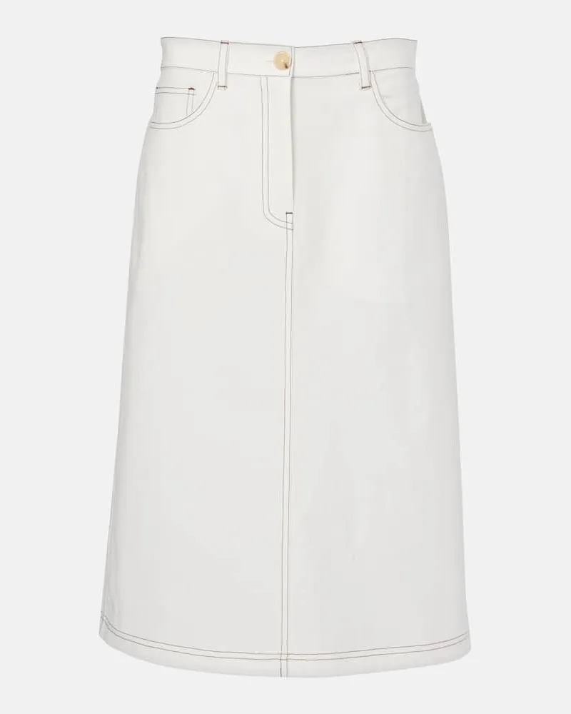Totême High-Rise-Jeansrock Weiß