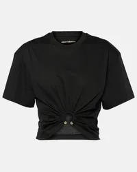 Paco Rabanne Cropped-Top aus Baumwoll-Jersey Schwarz