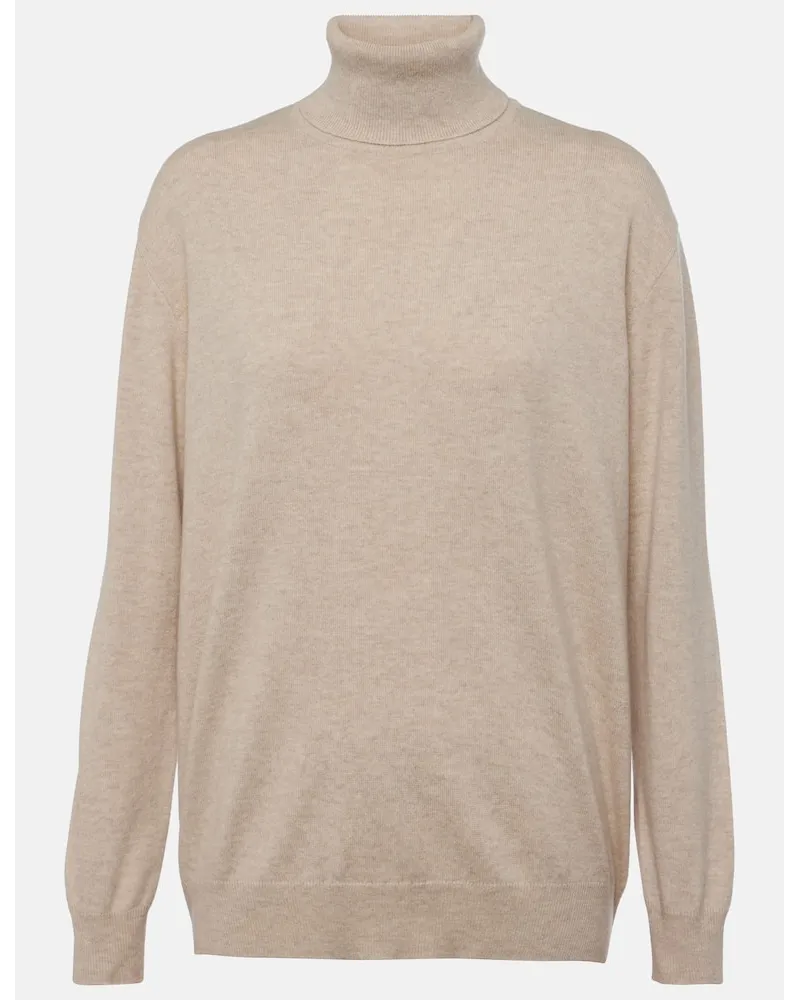 Brunello Cucinelli Rollkragenpullover aus Kaschmir Nude