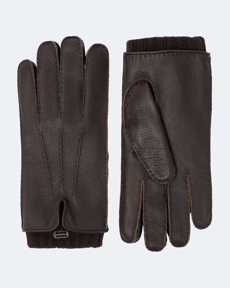 AGNONA Handschuhe aus Leder Braun