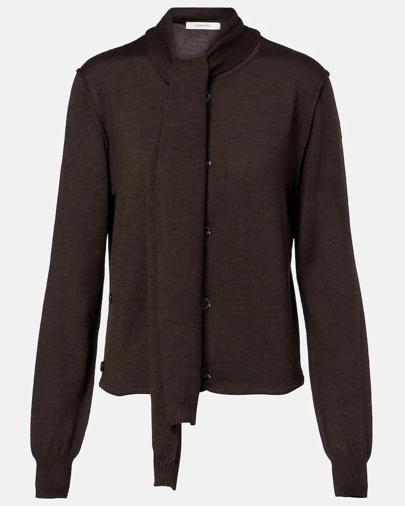 Christophe Lemaire Cardigan aus einem Wollgemisch Braun