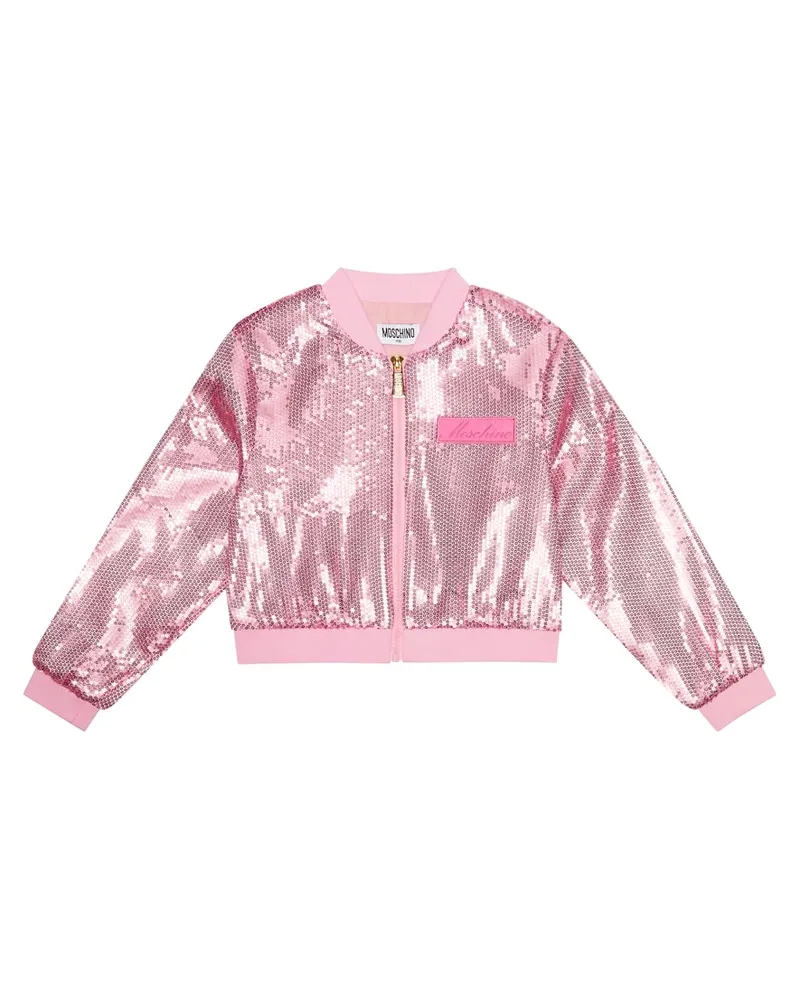 Moschino Bomberjacke mit Pailletten Rosa