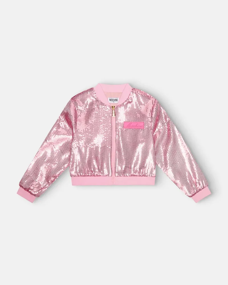 Moschino Bomberjacke mit Pailletten Rosa