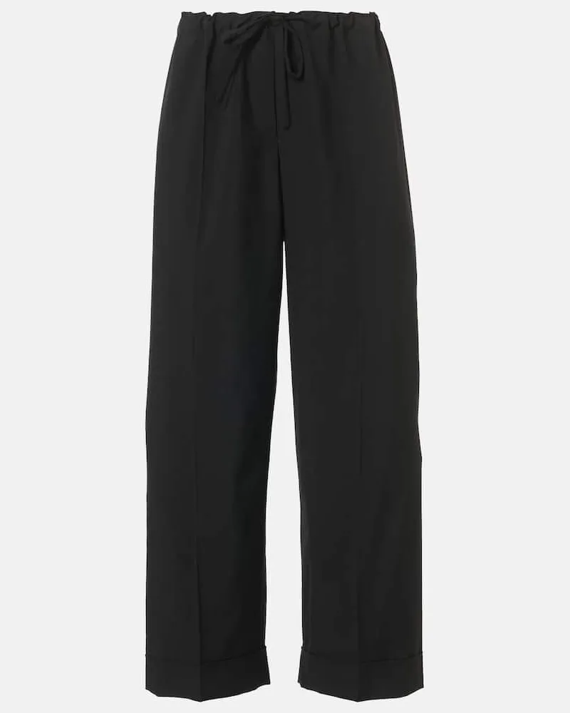 The Row Gerade Hose Yaji aus Wolle Schwarz