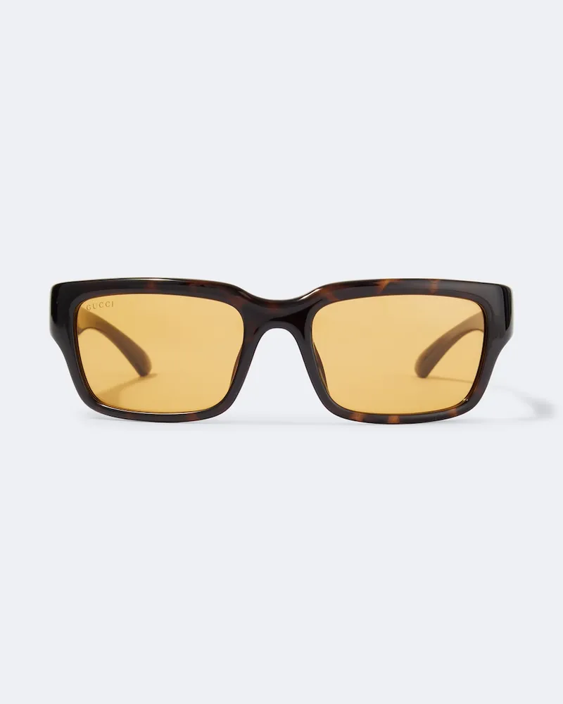 Gucci Eckige Sonnenbrille Braun