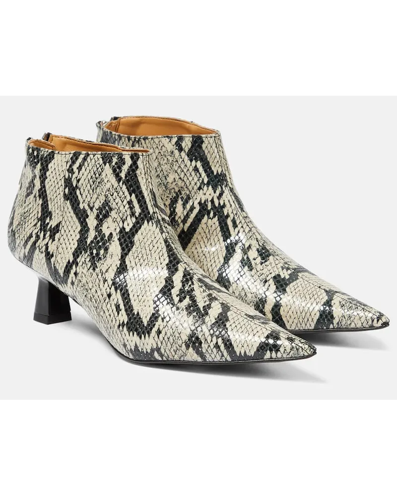 Ganni Ankle Boots aus Lederimitat Multicolor