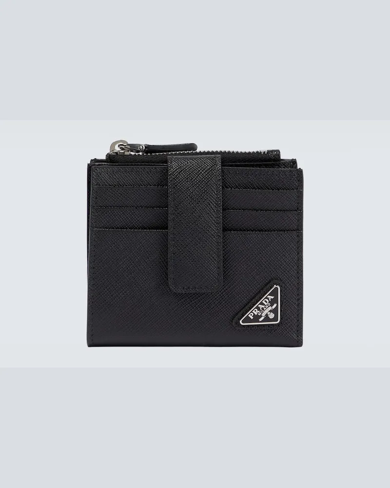 Prada Portemonnaie aus Saffiano-Leder Schwarz