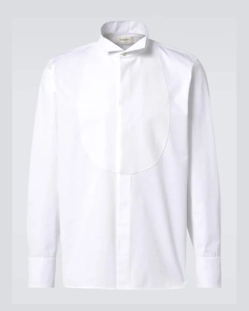 Saint Laurent Smokinghemd aus Baumwolle Weiß