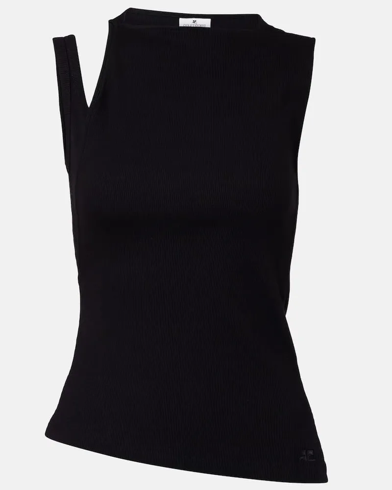 Courrèges Courrèges Top Transverse '90s aus Baumwolle Schwarz