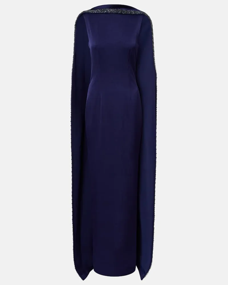 Roland Mouret Verzierte Robe aus Crêpe Blau