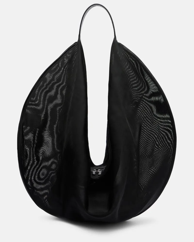 Aesther Ekme Schultertasche Ray 50 Large aus Mesh Schwarz
