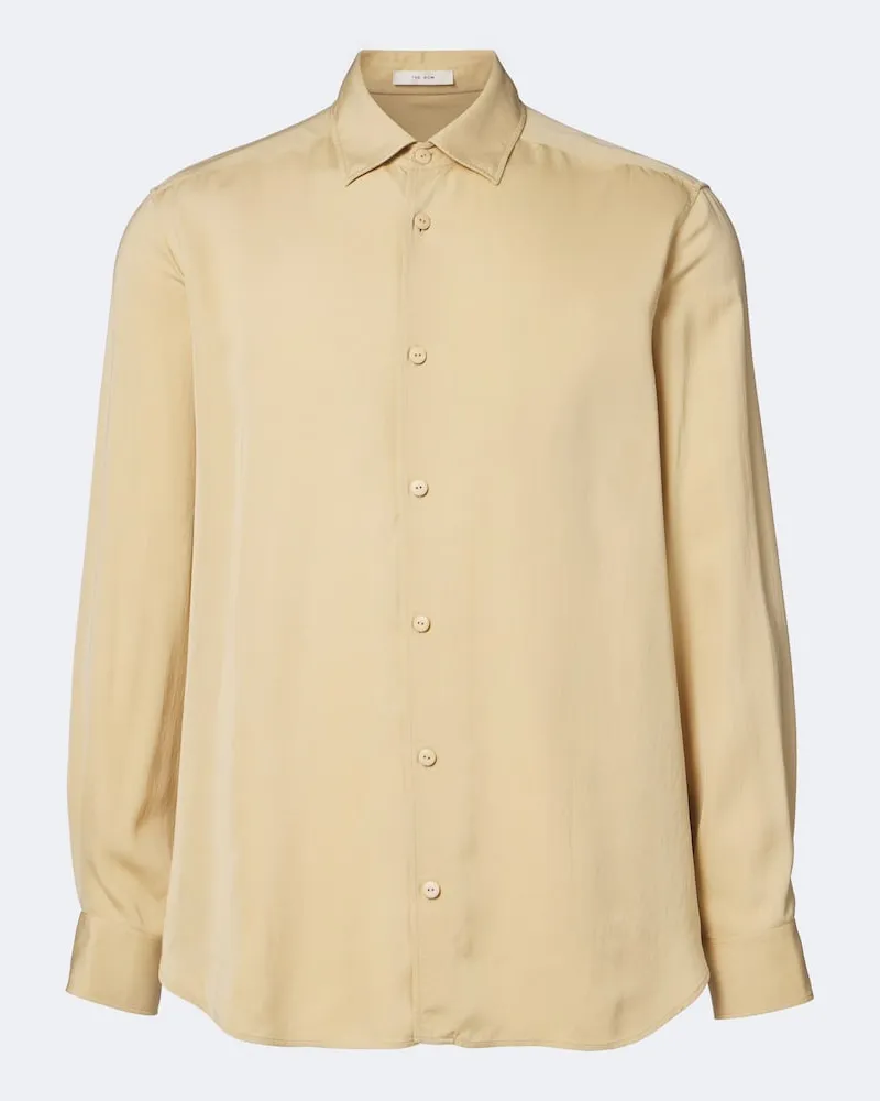 The Row Hemd Victor aus Seide Beige