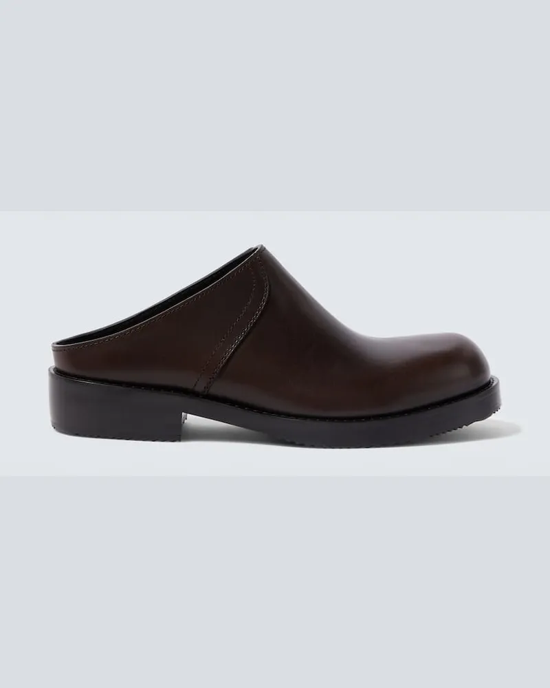 Dries van Noten Slippers aus Leder Braun