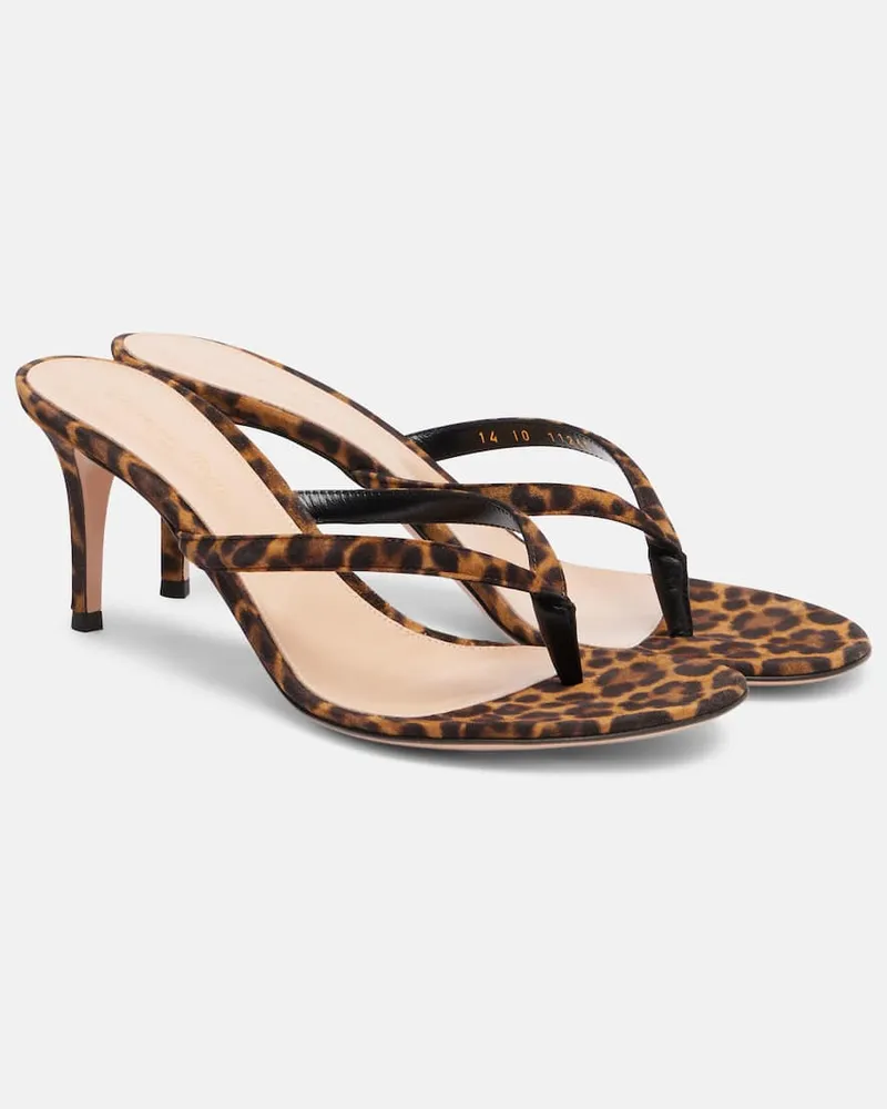 Gianvito Rossi Sandalen Calypso 70 aus Veloursleder Braun