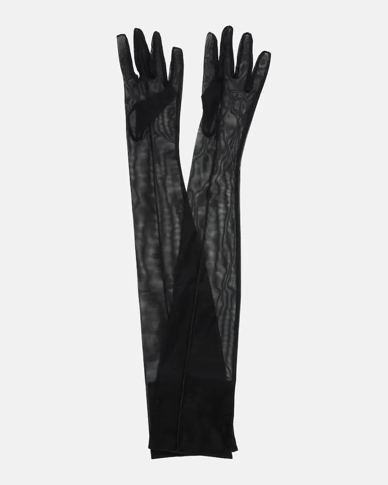 Thierry Mugler Handschuhe re/edit aus Mesh Schwarz