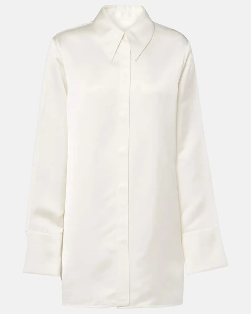 Jil Sander Hemd aus Satin Weiß