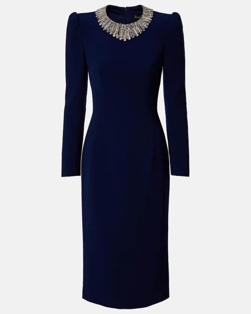 Jenny Packham Verziertes Midikleid Cora Blau