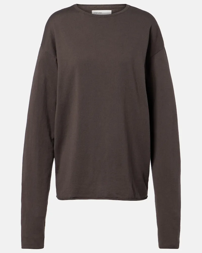 extreme cashmere Pullover N°347 Aries aus Baumwolle und Kaschmir Grau