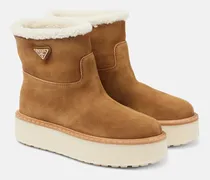 Ankle Boots aus Veloursleder mit Shearling