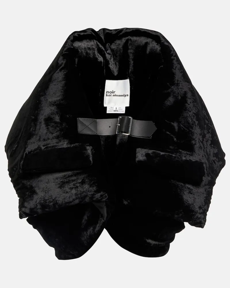 Noir Kei Ninomiya Top aus Samt Schwarz