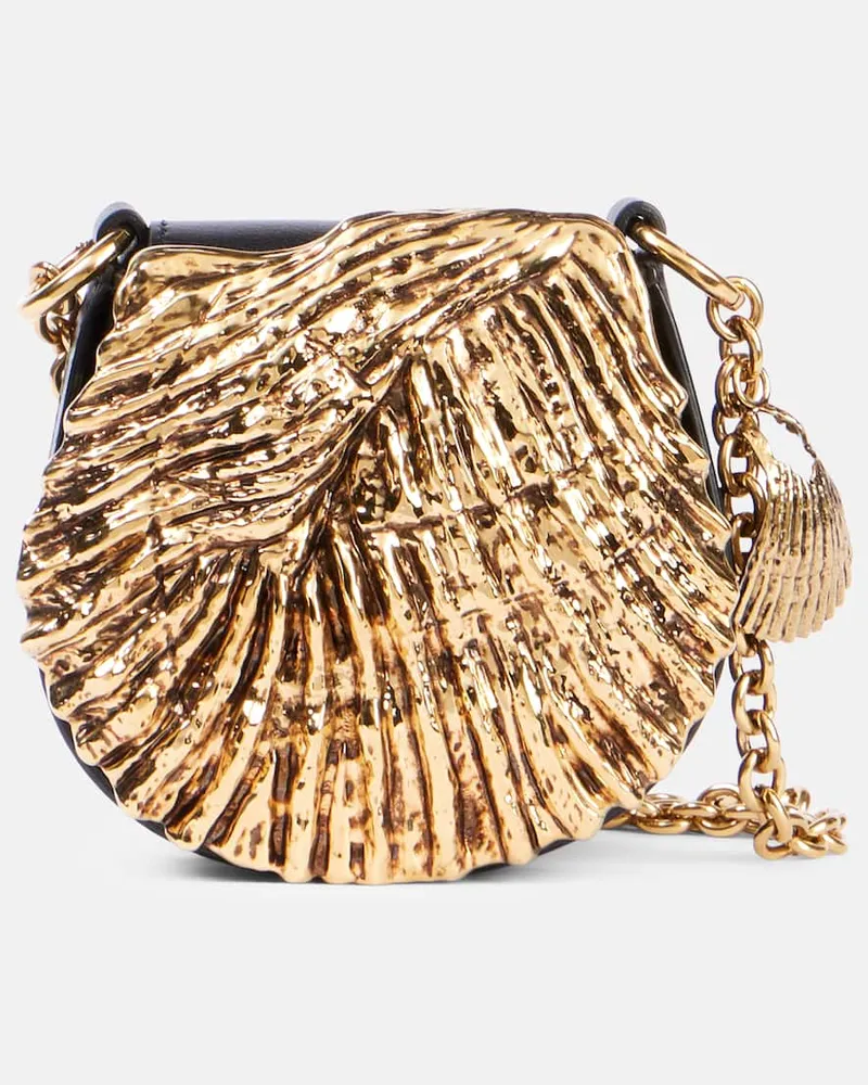 Chloé Chloé Clutch Sea Treasures Mini aus Leder Schwarz