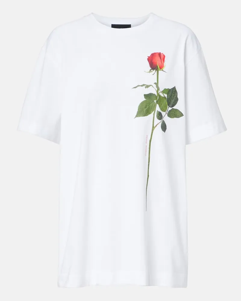 Simone Rocha Bedrucktes T-Shirt aus Baumwoll-Jersey Weiß