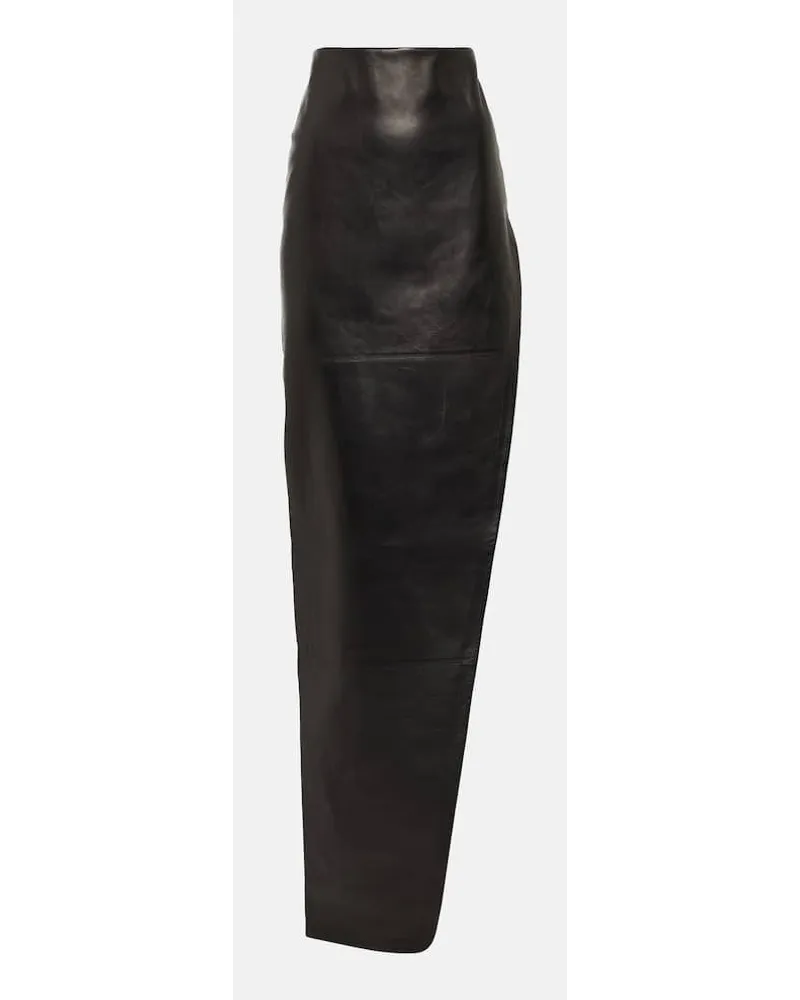 Ann Demeulemeester Maxirock aus Leder Schwarz