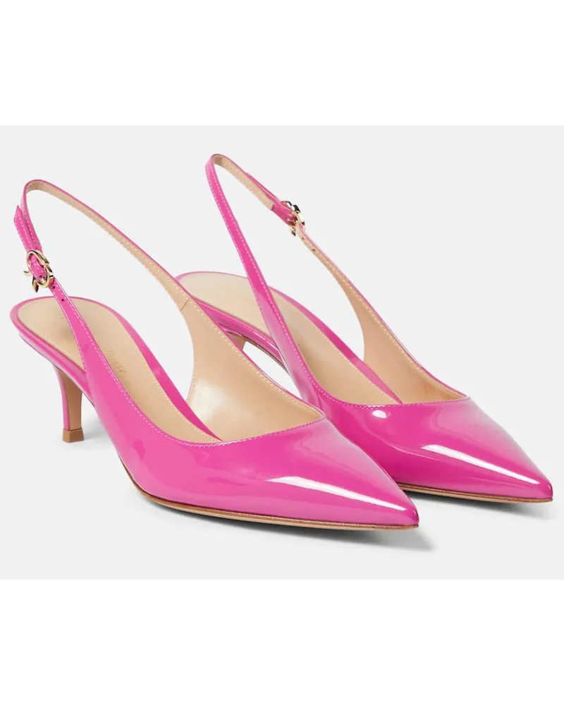 Gianvito Rossi Slingback-Pumps Ribbon 55 aus Lackleder Rot