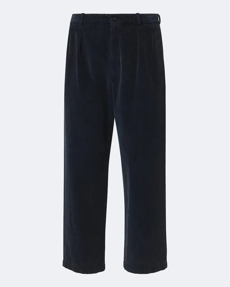 The Row Straight Hose Tuxo aus Baumwollcord Blau