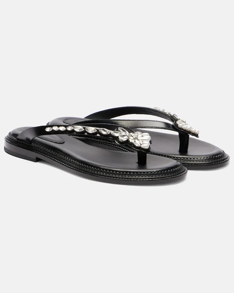 Simone Rocha Verzierte Sandalen aus Leder Schwarz