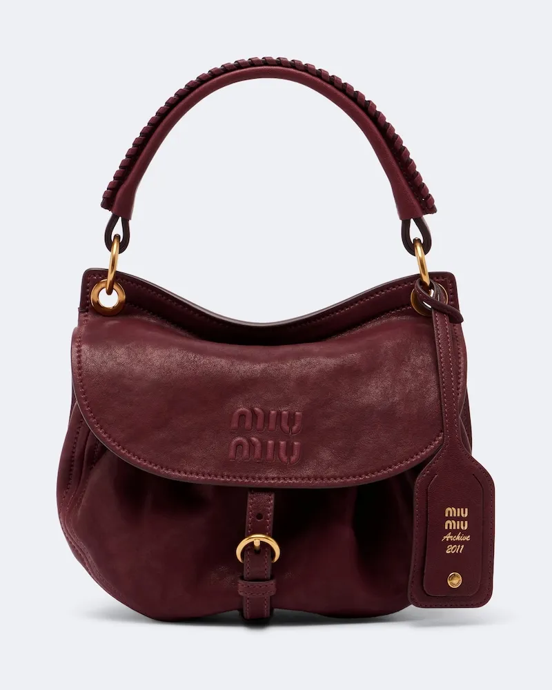 Miu Miu Top-Handle Bag Rendez-vous aus Leder Burgunderrot