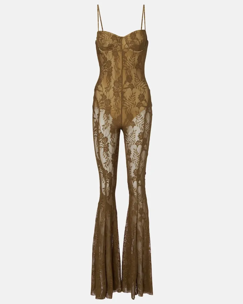 Norma Kamali Jumpsuit aus Spitze Grün